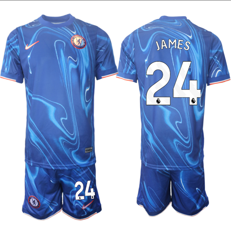 Men 2024-2025 Club Chelsea home Blue #24 Soccer Jersey->customized nfl jersey->Custom Jersey